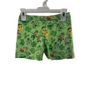 Katzen Girls' Green St. Patrick's Day Graphic Athletic Shorts Youth Size Medium